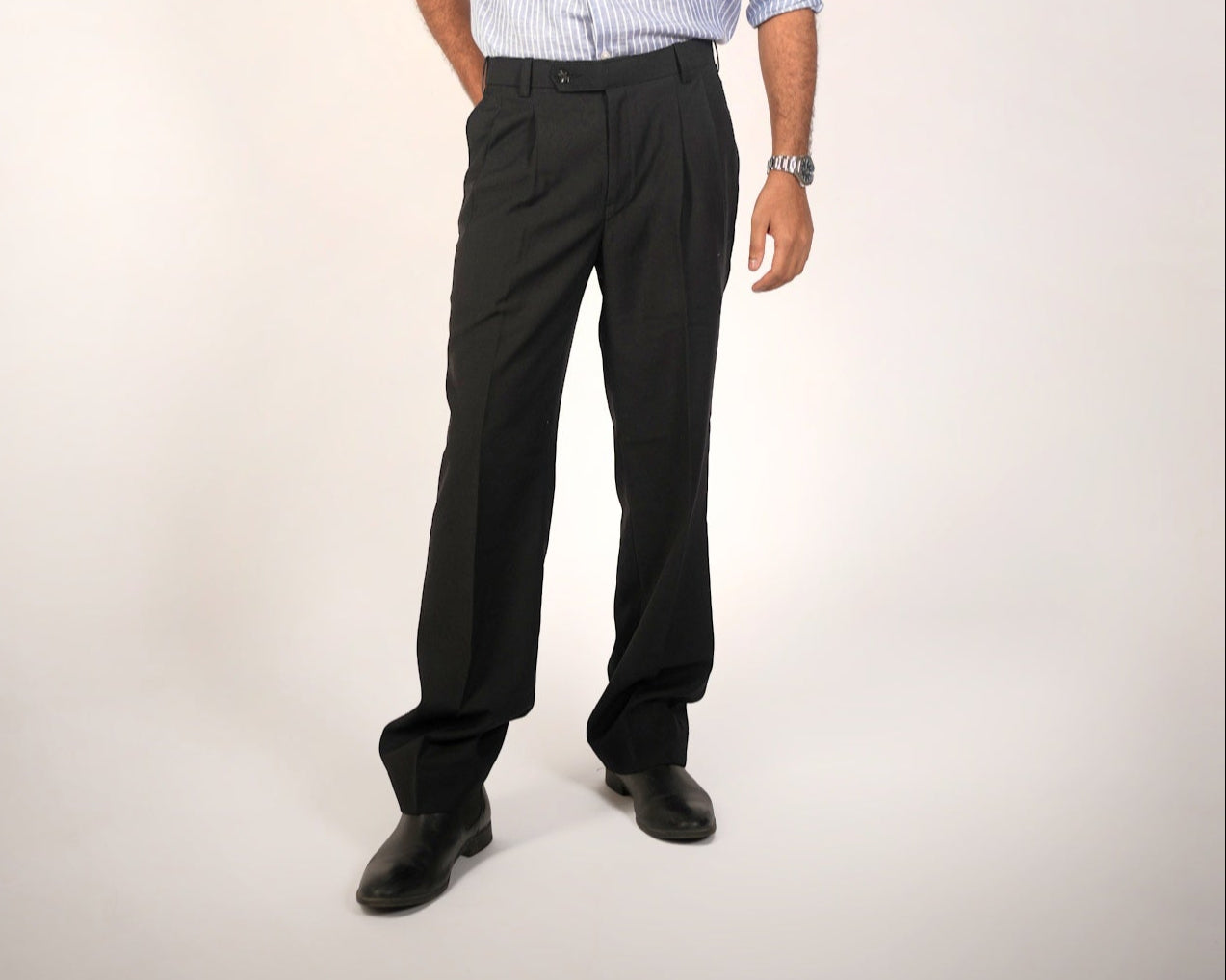 Black Wool Viscose Trouser