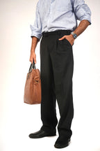 Black Wool Viscose Trouser