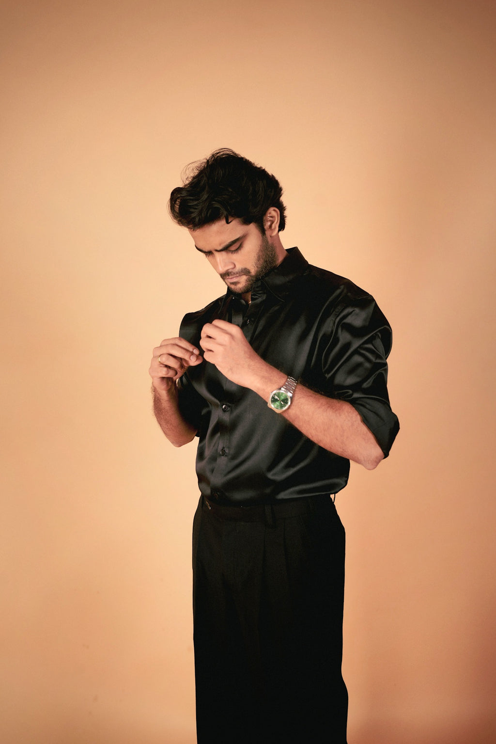 Black Satin Shirt